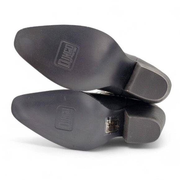 Dingo Primrose Women's Size 8.5 M Black Leather Embroidered Flora Western Bootie - Picture 13 of 13